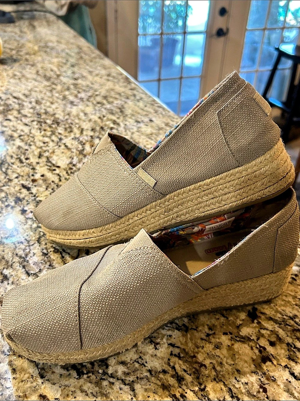 BOBS by Skechers BOBS Plush Peace Wedge Slip-On Shoes in Beige US 9.5